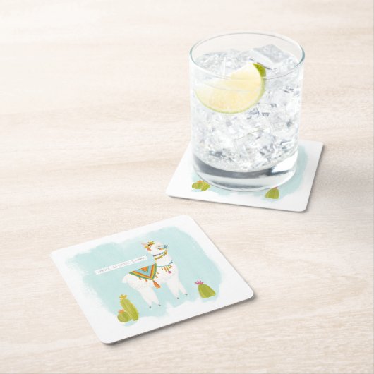 Pom Pom Llama Rama - ganz Lotta Llama Rechteckiger Pappuntersetzer (Vor Ort)