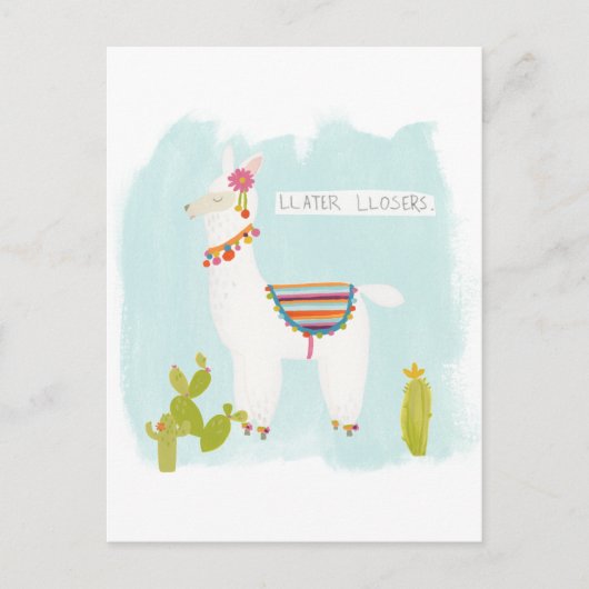 Pom Pom Llama Rama - Llater Llosers Postkarte (Vorderseite)