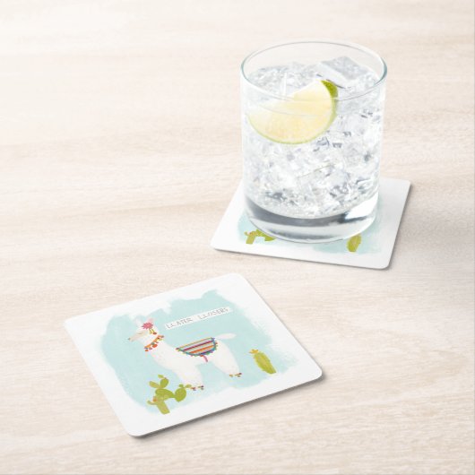 Pom Pom Llama Rama - Llater Llosers Rechteckiger Pappuntersetzer (Vor Ort)