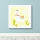 Pom Pom Llama Rama - Rett das Drama für deinen Lam Leinwanddruck (Insitu (Holzboden))