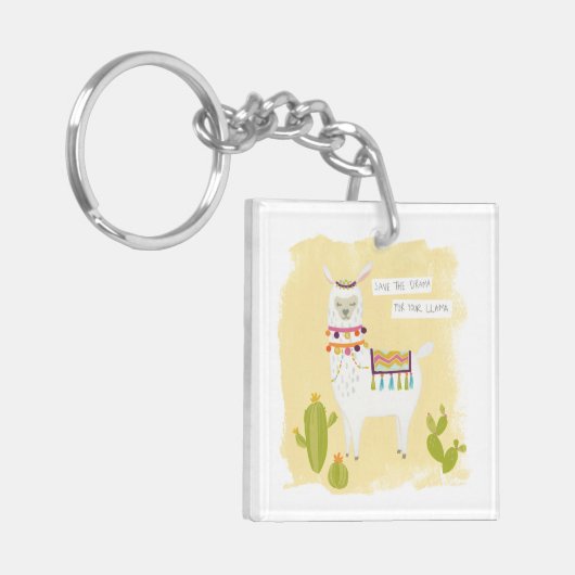 Pom Pom Llama Rama - Rett das Drama für deinen Lam Schlüsselanhänger (Vorderseite links)