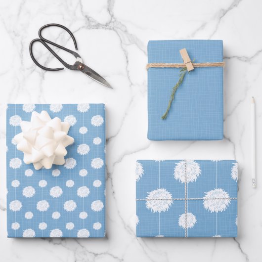 Pom Pom Pom Muster Geschenkpapier Set (Vorderseite)