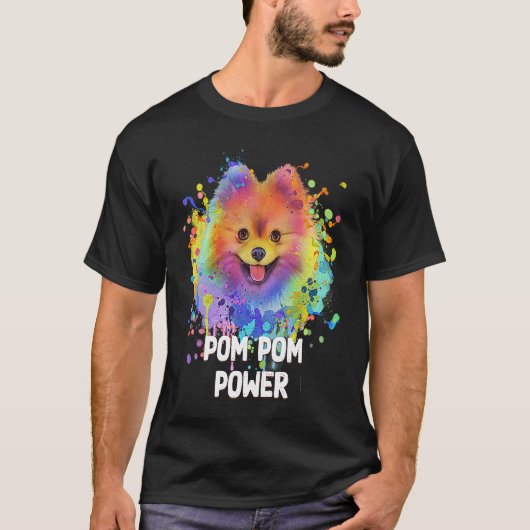 Pom Pom Power Spitz Spaß Spielzeug Rasse Tier P T-Shirt (Vorderseite)