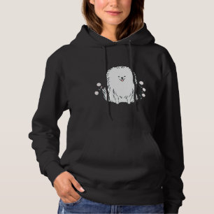 Pom Pom Puppy Dog Spitz weiß Hoodie
