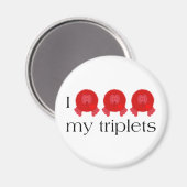 Pom Pom Triplets Magnet (Vorderseite/Rückseite)