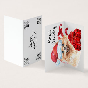 Pom Santa xmas sack rote Geschenke Bänder wünschen
