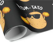 Pom tato Funny Potato Pun Dark BG Geschenkpapier (Rolleneckpunkt)
