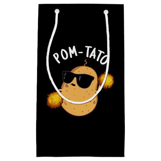 Pom tato Funny Potato Pun Dark BG Kleine Geschenktüte (Vorderseite)