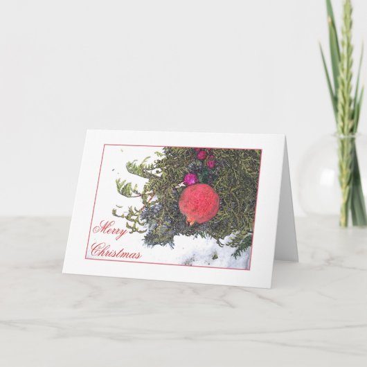 POM und GRÜNTÖNE Weihnachtskarte Feiertagskarte (Vorderseite)