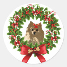 Pom Wreath Holiday Sticker