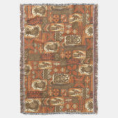 Pomaika’i Tiki Hawaiian Vintag Tapa Decke (Vorderseite Vertikal)