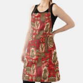 Pomaika’i Tiki Hawaiian Vintag Tapa Red Schürze (InSitu)