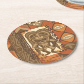 Pomaika’i Tiki Hawaiian Vintag Tapa Runder Pappuntersetzer (Angewinkelt)