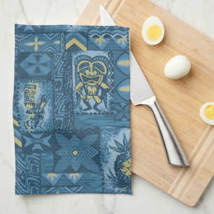 Pomaika’i Tiki Hawaiian Vintage-Tapa Geschirrtuch