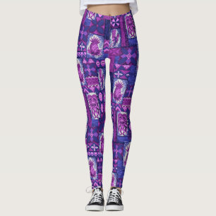 Pomaika’i Tiki Hawaiian Vintage Tropischer Tapa Leggings