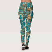 Pomaika’i Tiki Hawaiian Vintages tropisches Tapa Leggings (Rückseite)