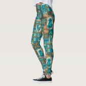 Pomaika’i Tiki Hawaiian Vintages tropisches Tapa Leggings (Links)