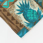 Pomaika'i Tiki hawaiischer Vintager Tapa Fleecedecke (Ecke)