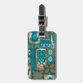 Pomaika'i Tiki hawaiischer Vintager Tapa Gepäckanhänger (Vorderseite vertikal)