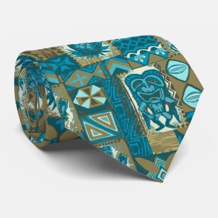 Pomaika'i Tiki hawaiischer Vintager Tapa Krawatte