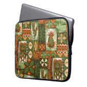Pomaika'i Tiki hawaiischer Vintager Tapa Laptopschutzhülle (Vorderseite Links)