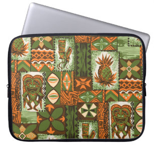 Pomaika'i Tiki hawaiischer Vintager Tapa Laptopschutzhülle