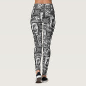 Pomaika'i Tiki hawaiischer Vintager tropischer Leggings (Rückseite)
