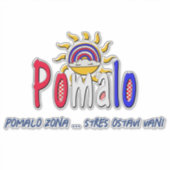 Pomalo – Croatian Relaxation with Sun & Rainbow Aufkleber (Vorderseite)