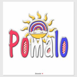 Pomalo – Croatian Relaxation with Sun & Rainbow  Aufkleber