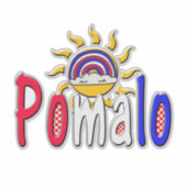 Pomalo – Croatian Relaxation with Sun & Rainbow Aufkleber (Vorderseite)