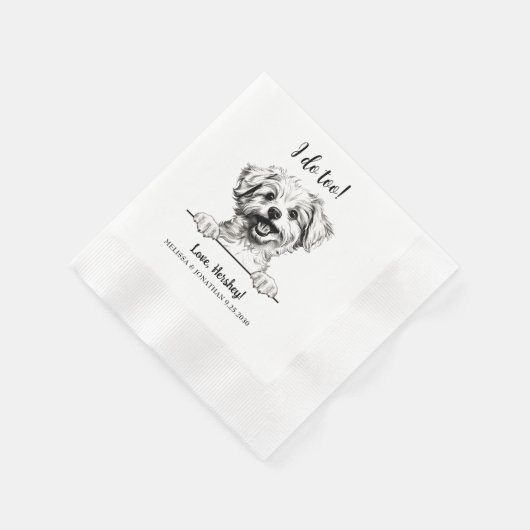 Pomapoo Hund Hand Zeichnend Personalisiert tue ich Serviette (Ecke)