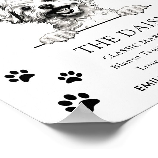 Pomapoo Hund Hochzeit Signature Drink Zeichen Poster (Ecke)