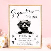 Pomapoo Hund Hochzeit Signature Drink Zeichen Poster