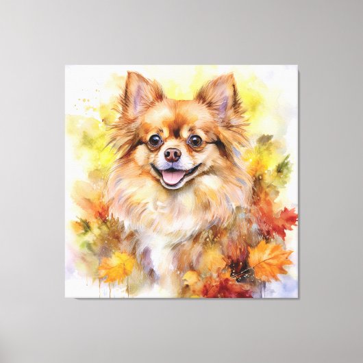 Pomchi Fall Watercolor Leinwanddruck (Vorderseite)