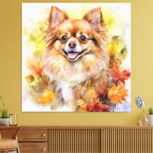 Pomchi Fall Watercolor Leinwanddruck