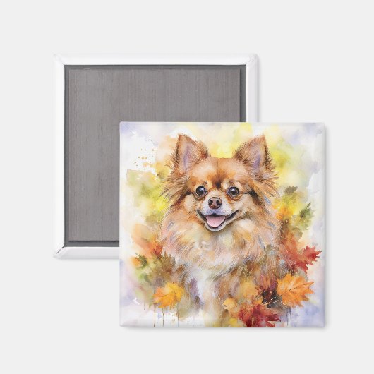 Pomchi Fall Watercolor Magnet (Vorderseite/Rückseite)