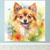 Pomchi Floral Watercolor Leinwanddruck (Insitu (Holzboden))