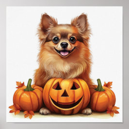 Pomchi und ein Pumpkin Poster