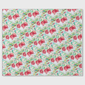 Pomegranat-Blattfrucht-Aquarellgarten Geschenkpapier (Flach)