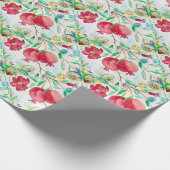 Pomegranat-Blattfrucht-Aquarellgarten Geschenkpapier (Ecke)