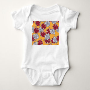 Pomegranat Gezeichnet: Handgemachte Vintage Muster Baby Strampler