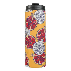 Pomegranat Gezeichnet: Handgemachte Vintage Muster Thermosbecher
