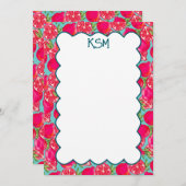 Pomegranat-Malerei mit benutzerdefinierter Monogra Dankeskarte (Vorne/Hinten)