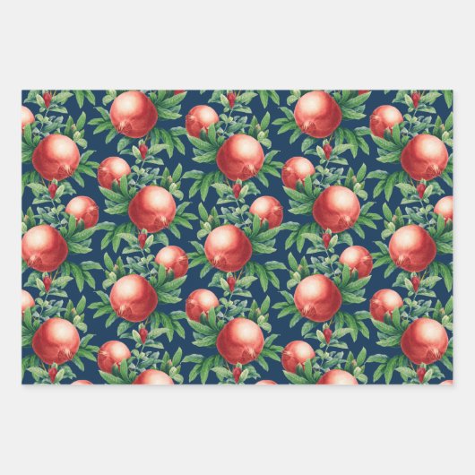 Pomegranat Muster Geschenkpapier Set (Vorderseite 3)