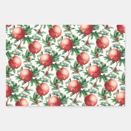 Pomegranat Muster Geschenkpapier Set (Vorderseite 2)