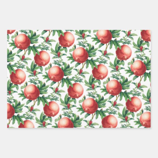 Pomegranat Muster Geschenkpapier Set (Vorderseite)