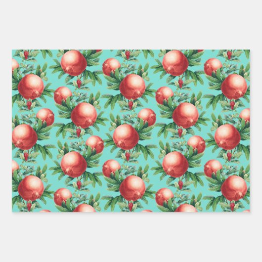 Pomegranat Muster Geschenkpapier Set (Vorderseite 2)