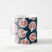 Pomegranat nahtloses Muster, Hintergrund mit Pomeg Kaffeetasse (Vorderseite Links)