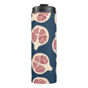 Pomegranat nahtloses Muster, Hintergrund mit Pomeg Thermosbecher