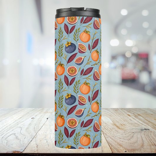Pomegranat Orange Fern Lila Dusty Blue Monogram Thermosbecher
